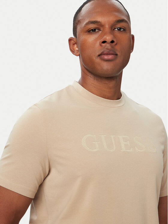 Guess Guess T-Shirt Z6YI17 K4968 Beżowy Regular Fit