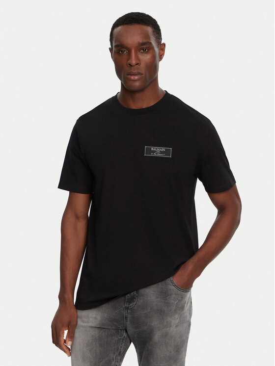 Balmain T-shirt DH1EG000JB54 Nero Regular Fit, taglia : S