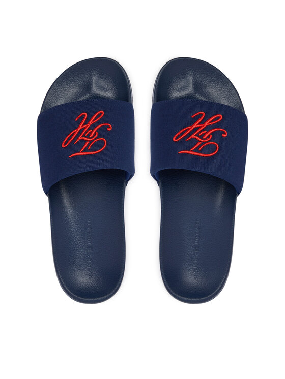 Tommy Hilfiger Tommy Hilfiger Šľapky Logo Embroidery Canvas FM0FM05858 Tmavomodrá