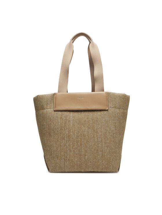 Geantă Calvin Klein Ck Raffia Medium Shopper K60K613174 Maro