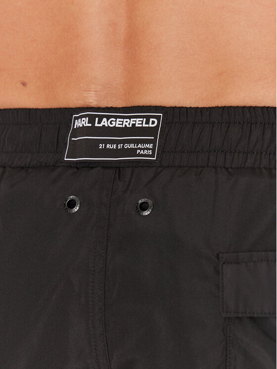 KARL LAGERFELD KARL LAGERFELD Pantaloni scurți pentru înot A1M46009 Negru Regular Fit