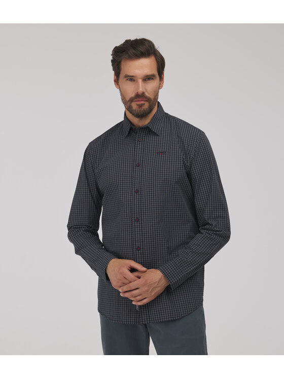 Lee Cooper Lee Cooper Koszula REY Szary ciemny Regular Fit