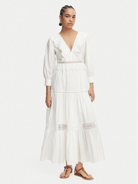 Luisa Spagnoli Luisa Spagnoli Vasaras kleita Processo 543230 Balts Regular Fit