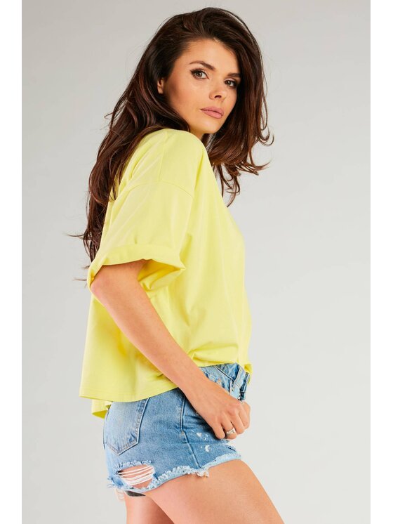 Infinite You Infinite You Bluzka M265 Żółty Basic Fit
