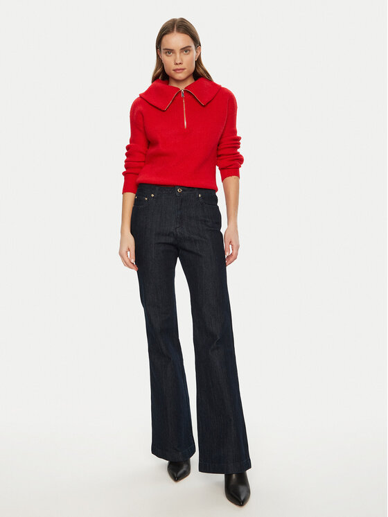 Morgan Morgan Sweter 242-MCOLAR Czerwony Regular Fit