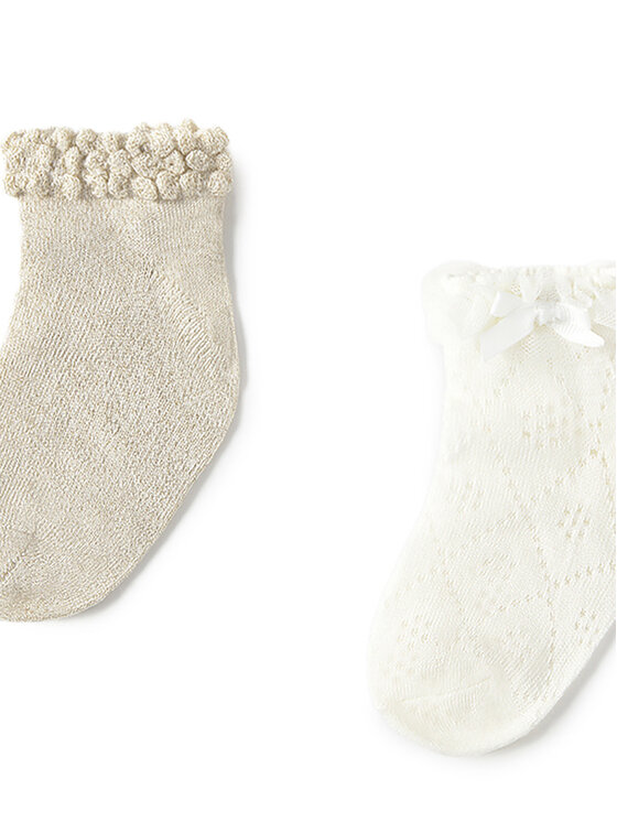 Mayoral Mayoral Set di 2 paia di calzini lunghi da bambini 10872 Beige