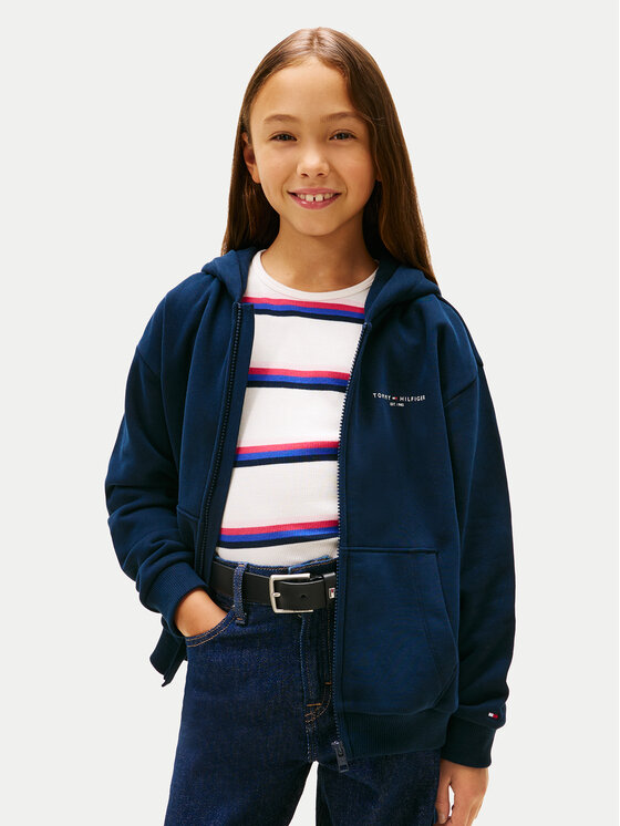 Tommy Hilfiger Bluză Mini Corp KS0KS00726 Bleumarin Regular Fit