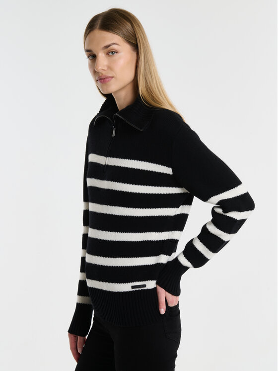 BIG STAR BIG STAR Sweter STRIPALIA Czarny Comfort Fit