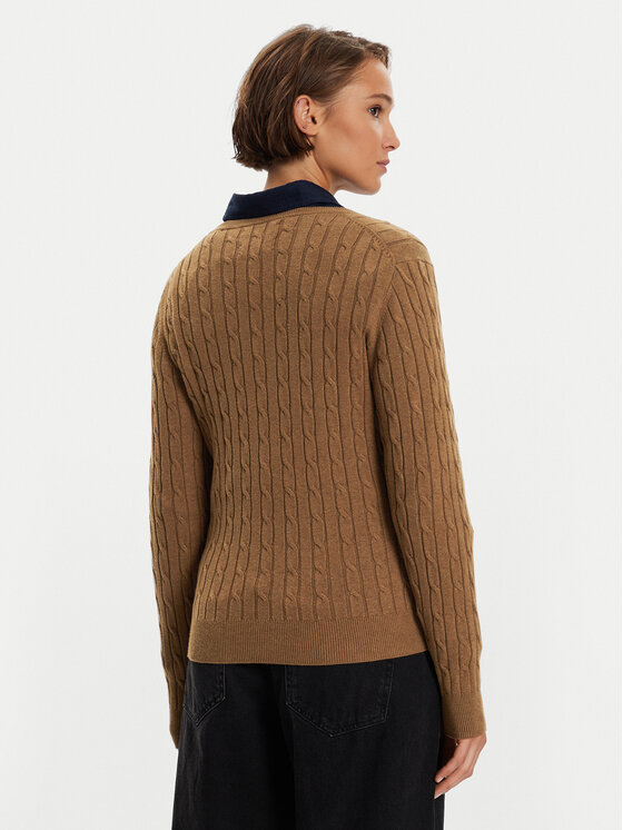 Gant Gant Пуловер 4800101 Кафяв Slim Fit