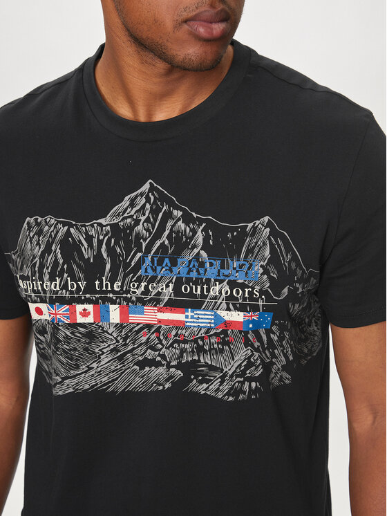 Napapijri Napapijri T-krekls S-Turin NP0A4HQG Melns Regular Fit