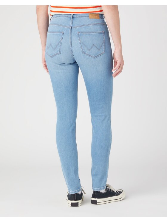 Wrangler Wrangler Jeansy HIGH SKINNY Niebieski Skinny Fit