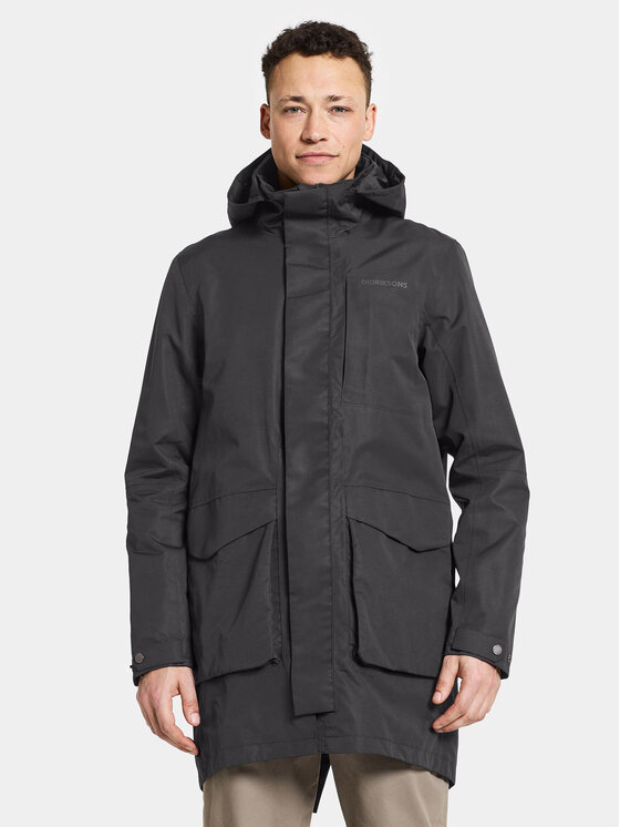 Didriksons Parka Andreas Usx Parka 505085 Melns Standard Fit