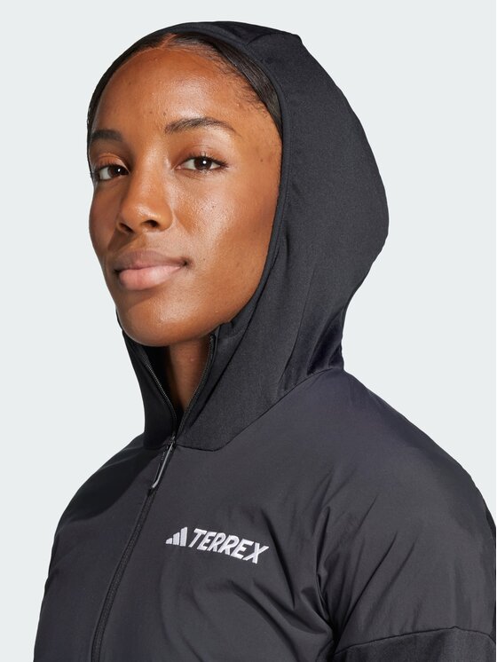 adidas adidas Bluza Terrex Xperior Climawarm+ Wind Light Fleece Hooded Czarny Slim Fit