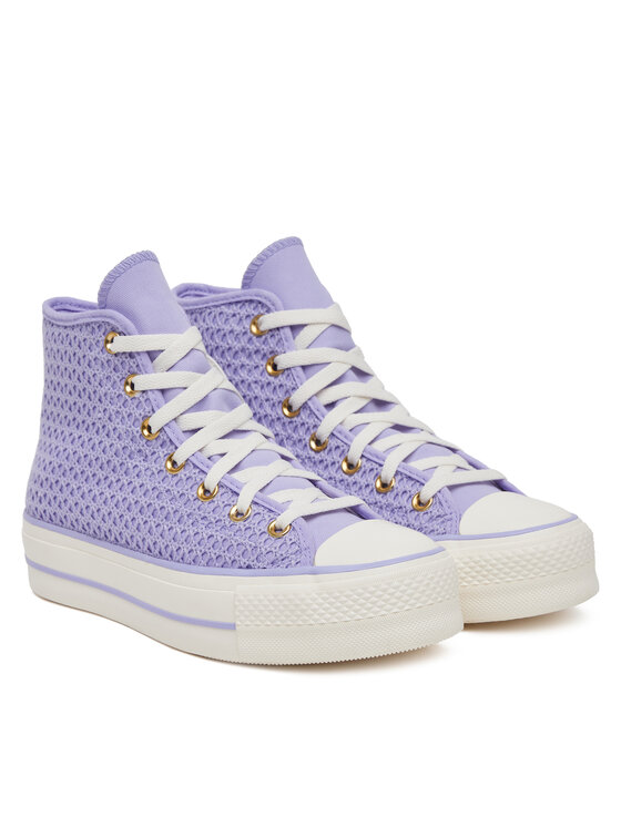 Converse Converse Scarpe da ginnastica Chuck Taylor All Star Lift Platform Knit Kadın Mor A13644C Viola
