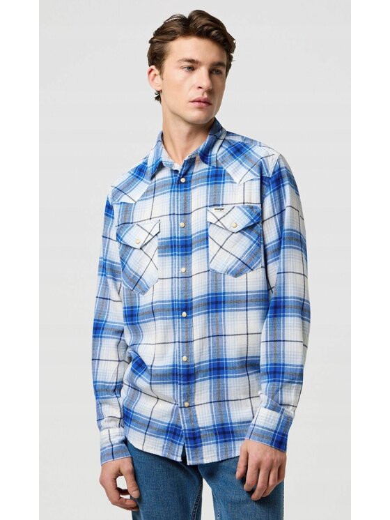 Wrangler Wrangler Koszula Western Shirt Niebieski Regular Fit