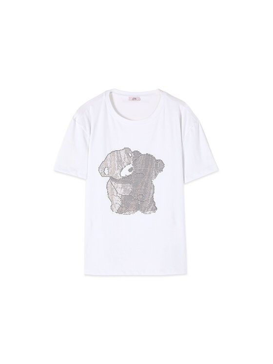 Oltre Oltre T-Shirt G098J004709N011 Biały Regular Fit