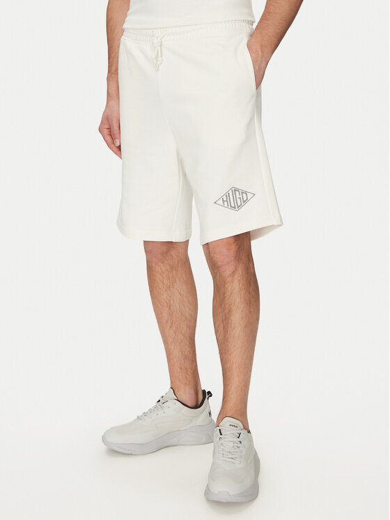 HUGO HUGO Pantaloni scurți sport Damtus 50534953 Écru Relaxed Fit