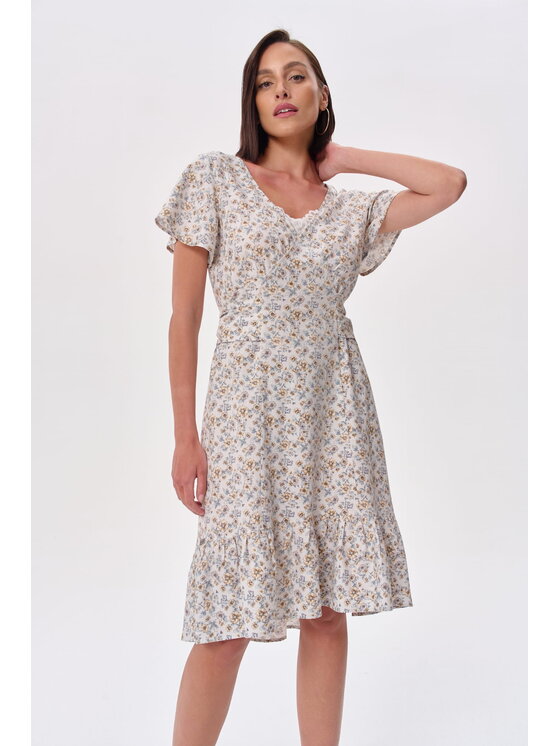 blue shadow blue shadow Sukienka codzienna Femme Beżowy Standard Fit