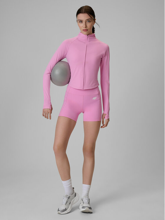 4F 4F Bluza techniczna TRAINING Różowy jasny Slim Fit