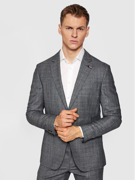 Tommy Hilfiger Tailored Tommy Hilfiger Tailored Obleka Check TT0TT08549 Siva Slim Fit