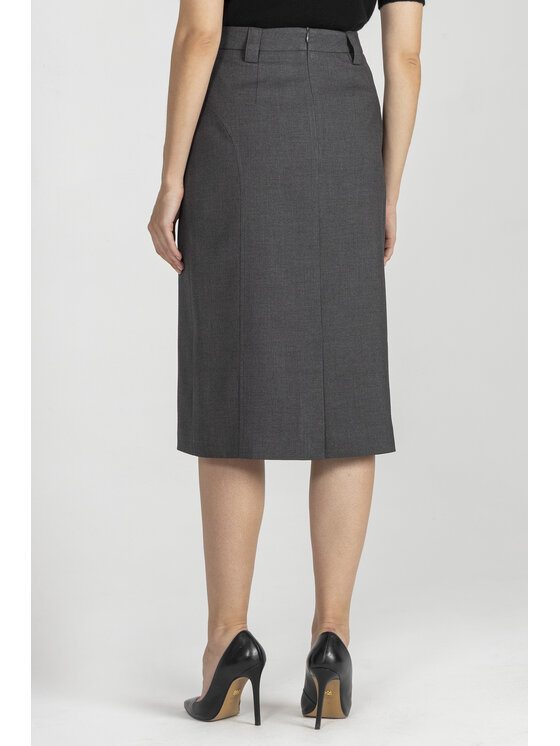 Deni Cler Milano Deni Cler Milano Spódnica ołówkowa T-DC-7063-E5-40-80-1 Szary Regular Fit