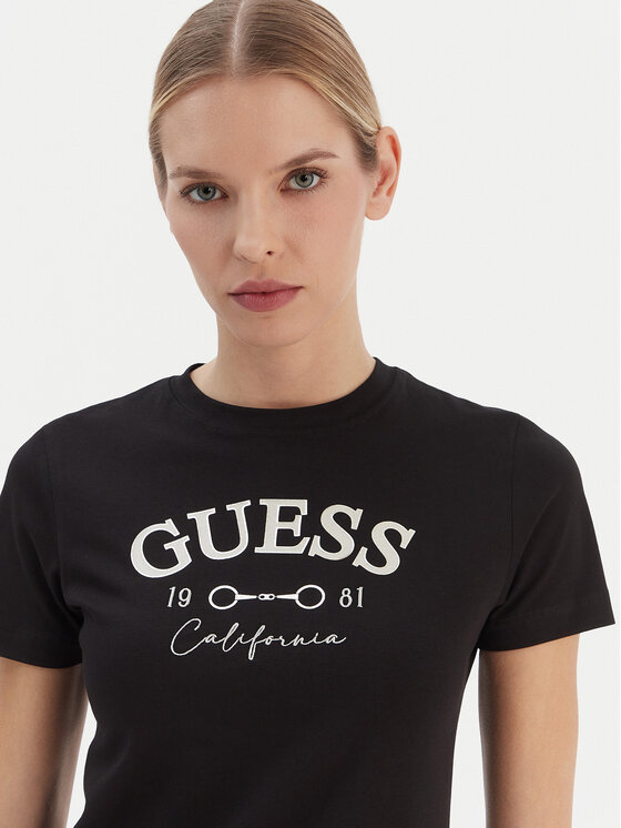 Guess Guess T-Shirt V6RI02 J1314 Czarny Regular Fit