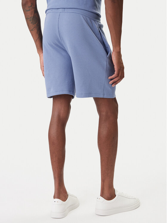 BOSS BOSS Pantaloni scurți sport Waffle 50535884 Albastru celest Regular Fit
