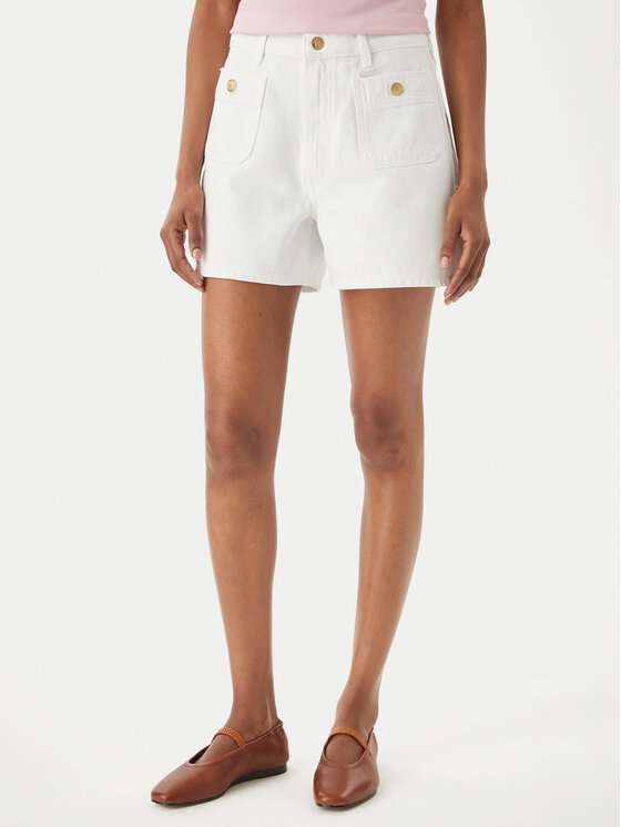 Tommy Hilfiger Pantaloni scurți de blugi WW0WW49579 Alb Regular Fit