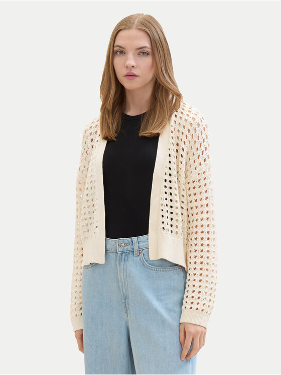 Tom Tailor Denim Tom Tailor Denim Cardigan 1040756 Beige Relaxed Fit