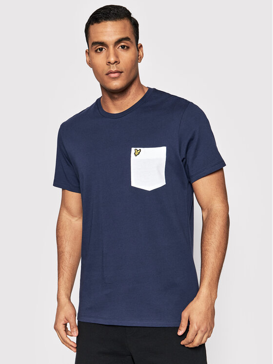 Lyle & Scott Lyle & Scott T-krekls Contrast Pocket TS831VOG Tumši zils Regular Fit