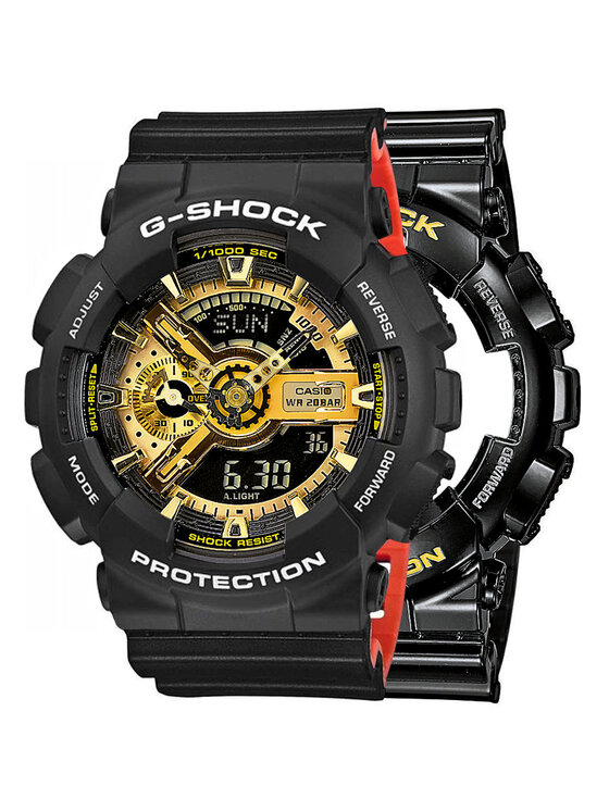 Casio Casio Zegarek SET GA-110GB-1AER + BEZEL 10508136 + PASEK 1057714 Czarny