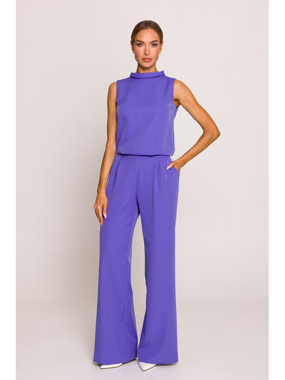 Made of Emotion Made of Emotion Kombinezon M382 Fioletowy Wide Leg