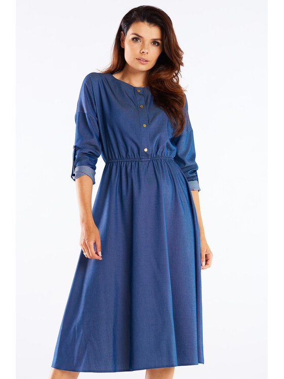 Awama Awama Vestito estivo A452 Blu Basic Fit