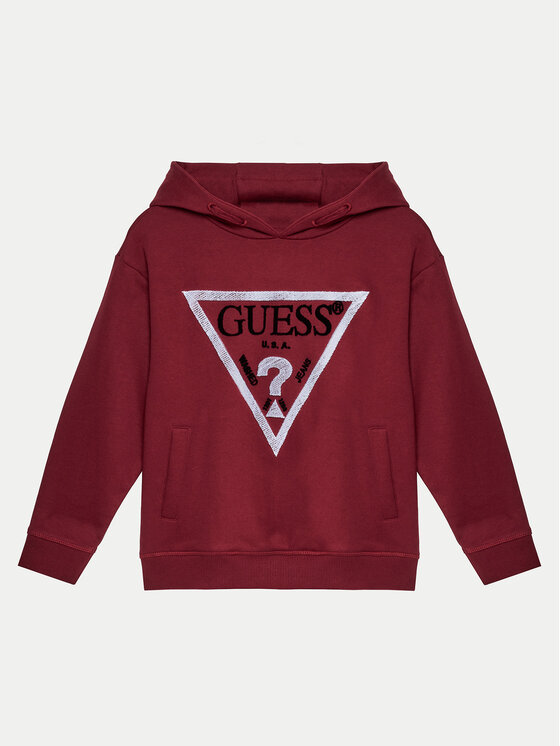 Guess Majica Dugih Rukava L4RQ23 KAD74 Tamnocrvena Regular Fit