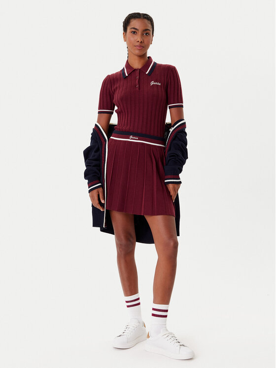 Guess Guess Pulover V5BP04 Z1152 Bordo rdeča Regular Fit