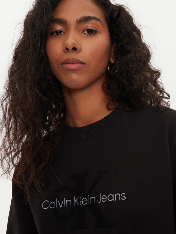 Calvin Klein Jeans Calvin Klein Jeans Μπλούζα Chenille J20J224652 Μαύρο Regular Fit