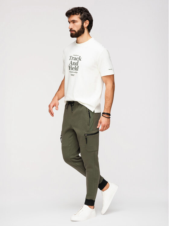 Ombre Ombre Joggery OM-PASK-0222 Zielony Jogger Fit