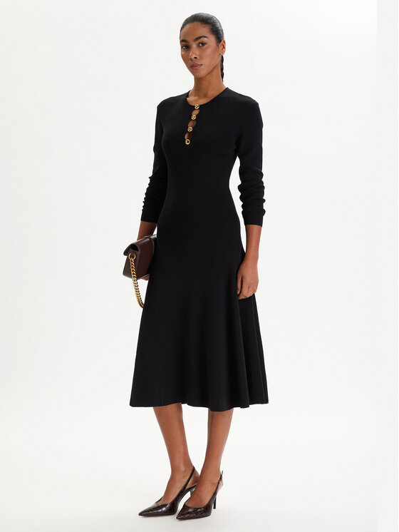 KARL LAGERFELD Rochie tricotată B1W13003 Negru Regular Fit