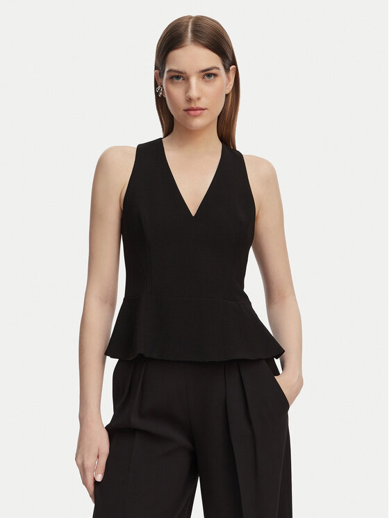 HUGO Bluză Carmint 50559304 Negru Slim Fit