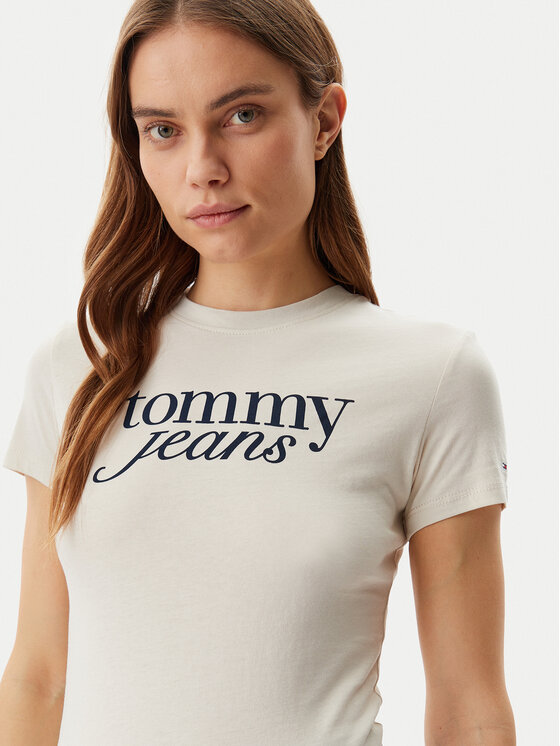 Tommy Jeans Tommy Jeans T-krekls Essential DW0DW19447 Bēšs Slim Fit