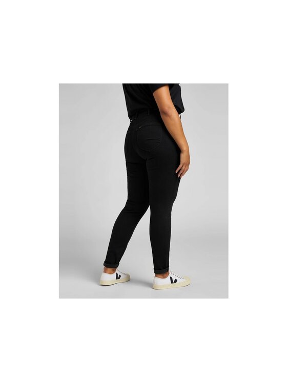 Lee Lee Jeansy SUPER HIGH SCARLETT Czarny Regular Fit
