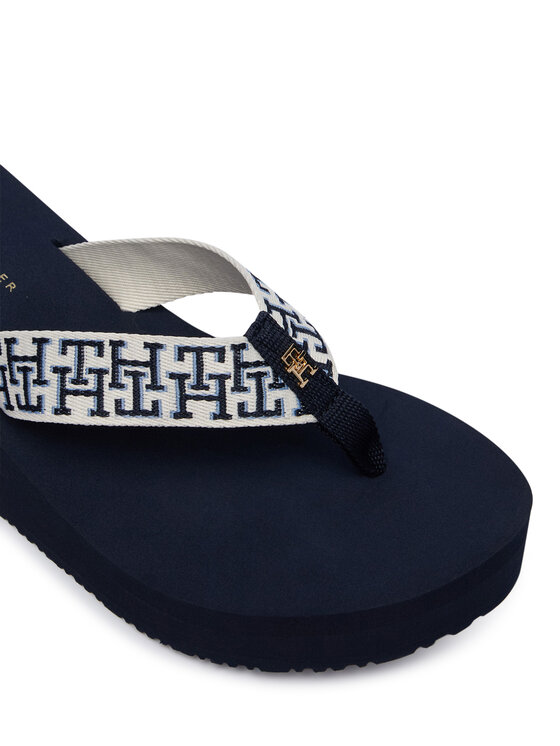 Tommy Hilfiger Tommy Hilfiger Σαγιονάρες Wedge Summer Sandal Mono FW0FW09698 Σκούρο μπλε