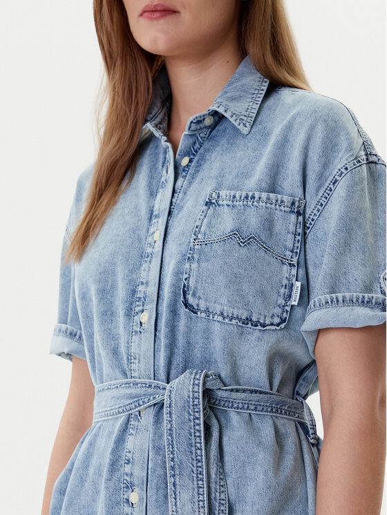 Mustang Mustang Jeans obleka Camilla 1016564 Modra Regular Fit