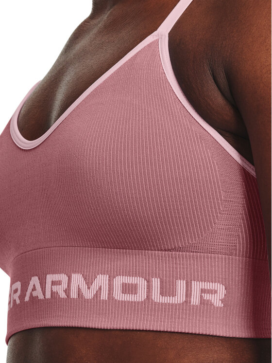 Under Armour SEAMLESS LOW - Light support sports bra - pink shock/frosted  orange/pink - Zalando.de