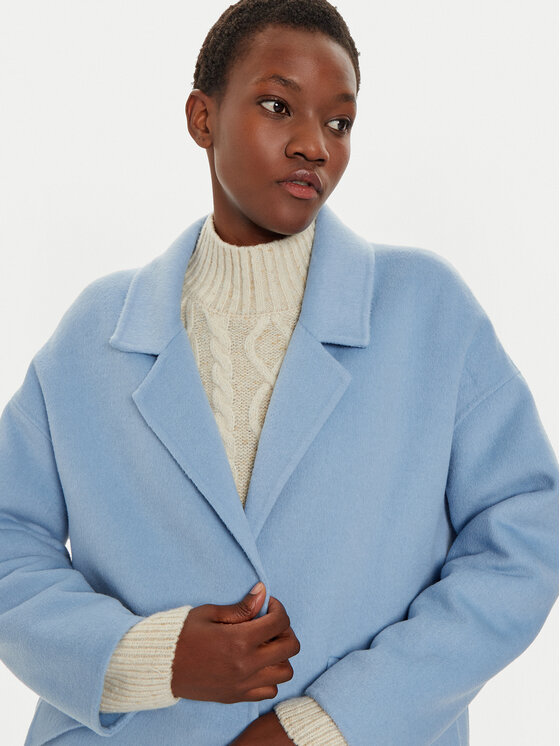 United Colors Of Benetton Manteau en laine 28F7DN06B Bleu Regular Fit