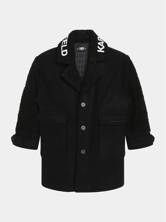 Karl Lagerfeld Kids Karl Lagerfeld Kids Παλτό Z16169 S Μαύρο Regular Fit