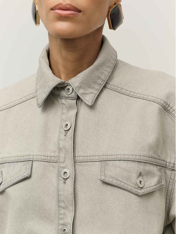 La Mania La Mania Bluzka SHADE Szary Classic Fit