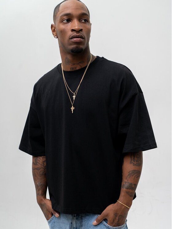 Urban City Urban City T-Shirt 129044 Czarny Boxy Fit