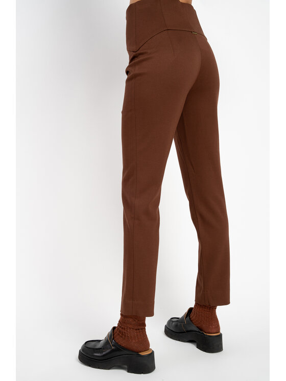 CLICK CLICK Bavlnené nohavice 30-456 Hnedá Anatomic Fit