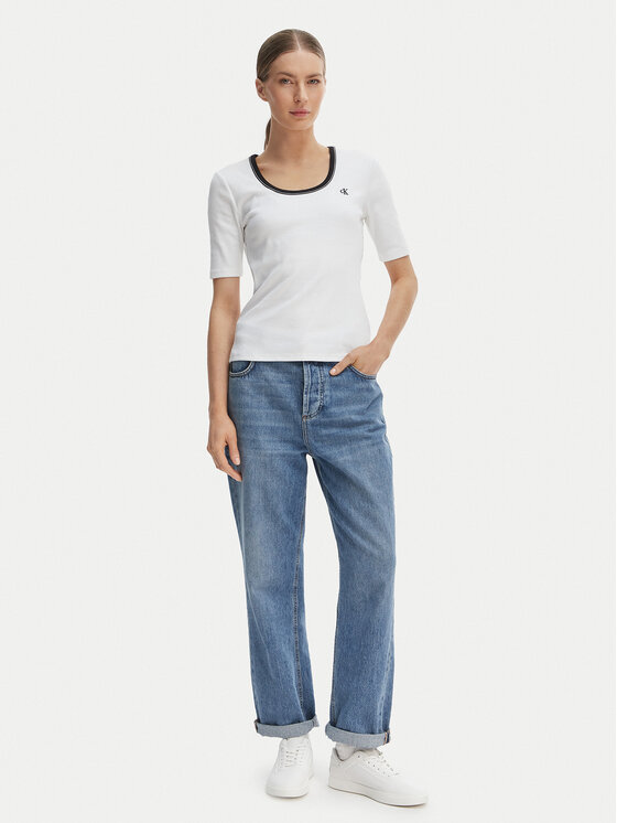 Calvin Klein Jeans Calvin Klein Jeans Tricou LV047F247G Alb Slim Fit